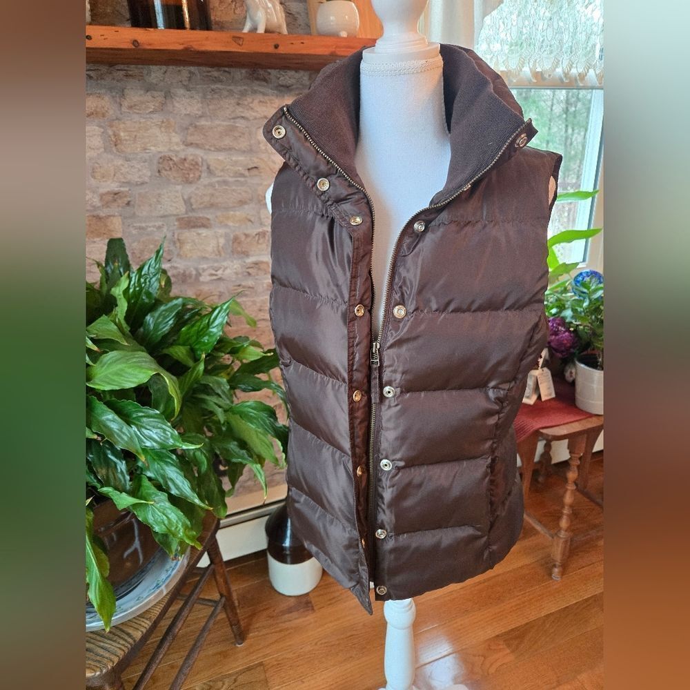 J.Crew Dark Brown Down Womens PufferVest S - Picture 7 of 7
